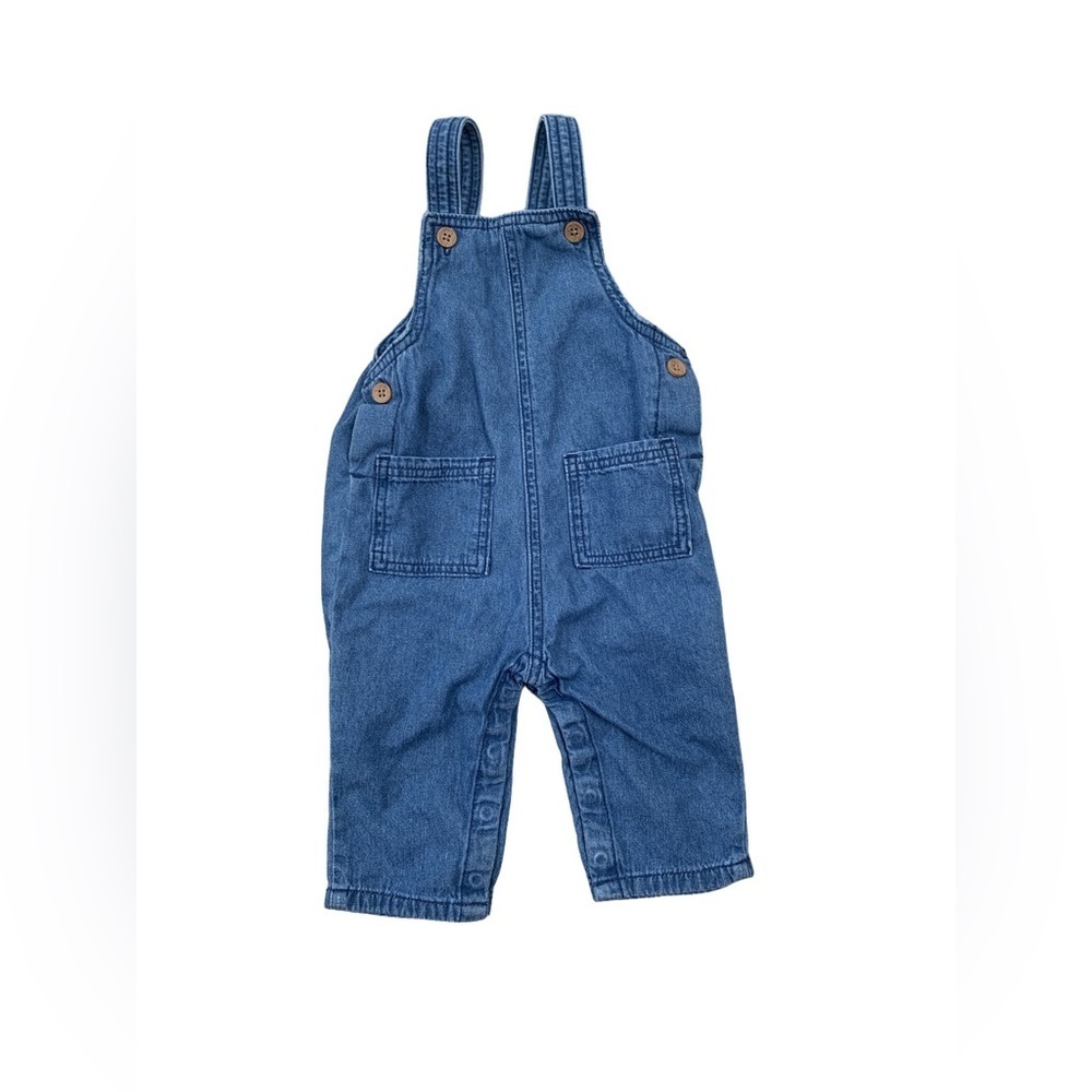 Little Co. Size 12 Months Organic Soft Denim Bib Overalls